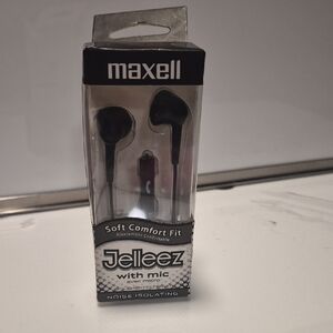Maxell Black Earbuds with Mic